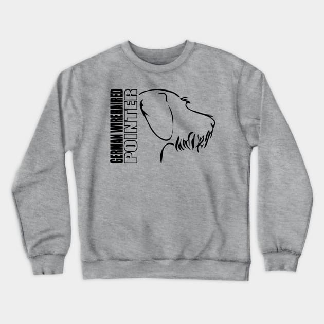 German Wirehaired Pointer profile dog lover Crewneck Sweatshirt by wilsigns